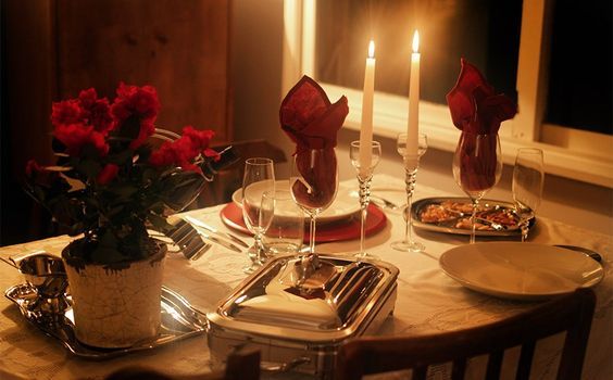 Romantic Dinner with Home Ornaments