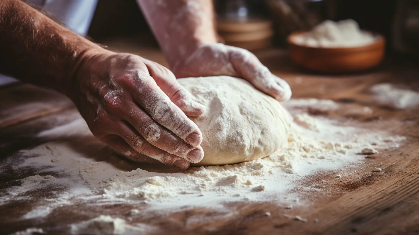 kneading bread