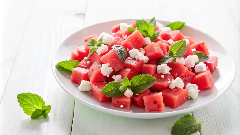 Watermelon Salad Recipe for Weight Loss - Watermelon Salad with Feta