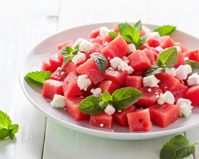 Watermelon Salad Recipe for Weight Loss - Watermelon Salad with Feta