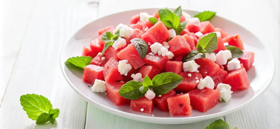 Watermelon Salad Recipe for Weight Loss - Watermelon Salad with Feta
